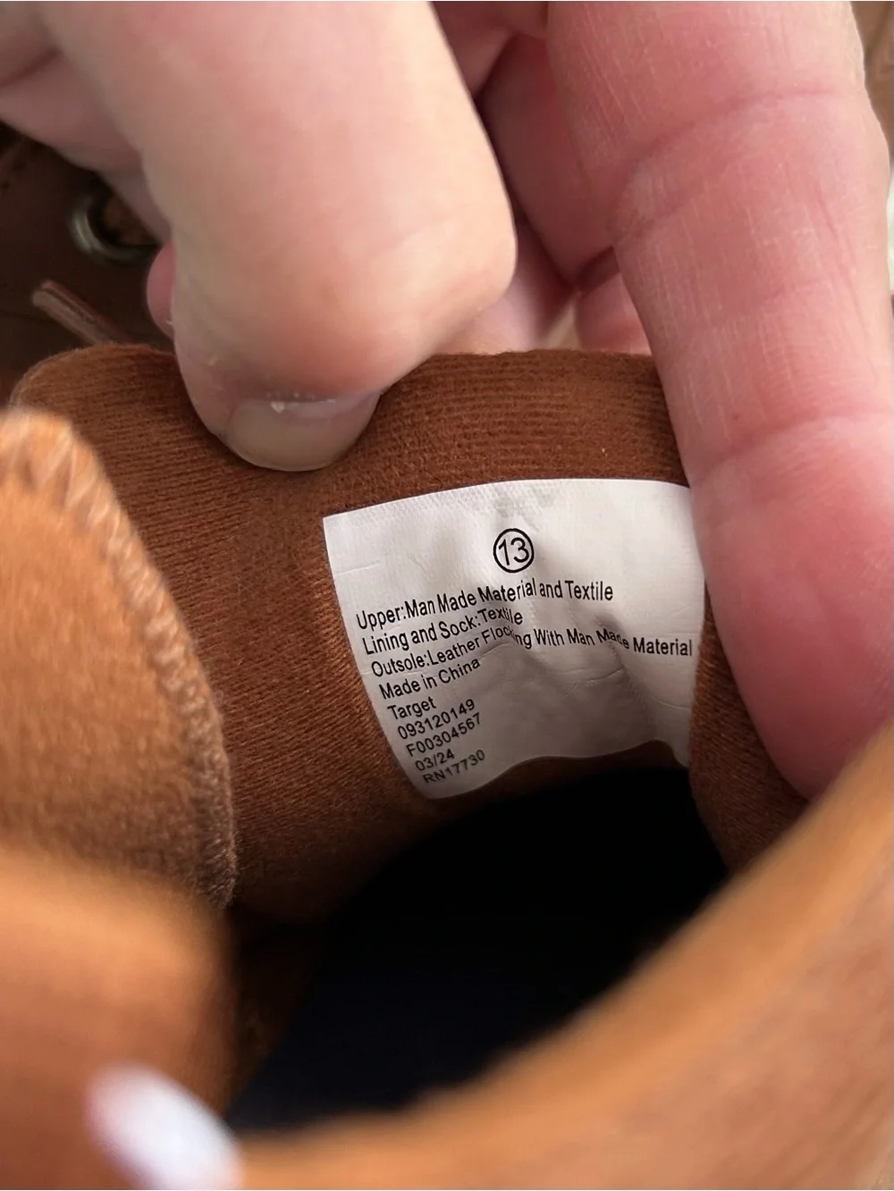 NWT Cat & Jack Cooper Mid Top Sneakers Cognac Color Inner Zipper Sz 13 - Picture 5 of 7